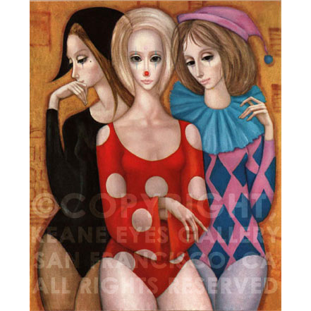 THREE HARLEQUINS LITHOGRAPH